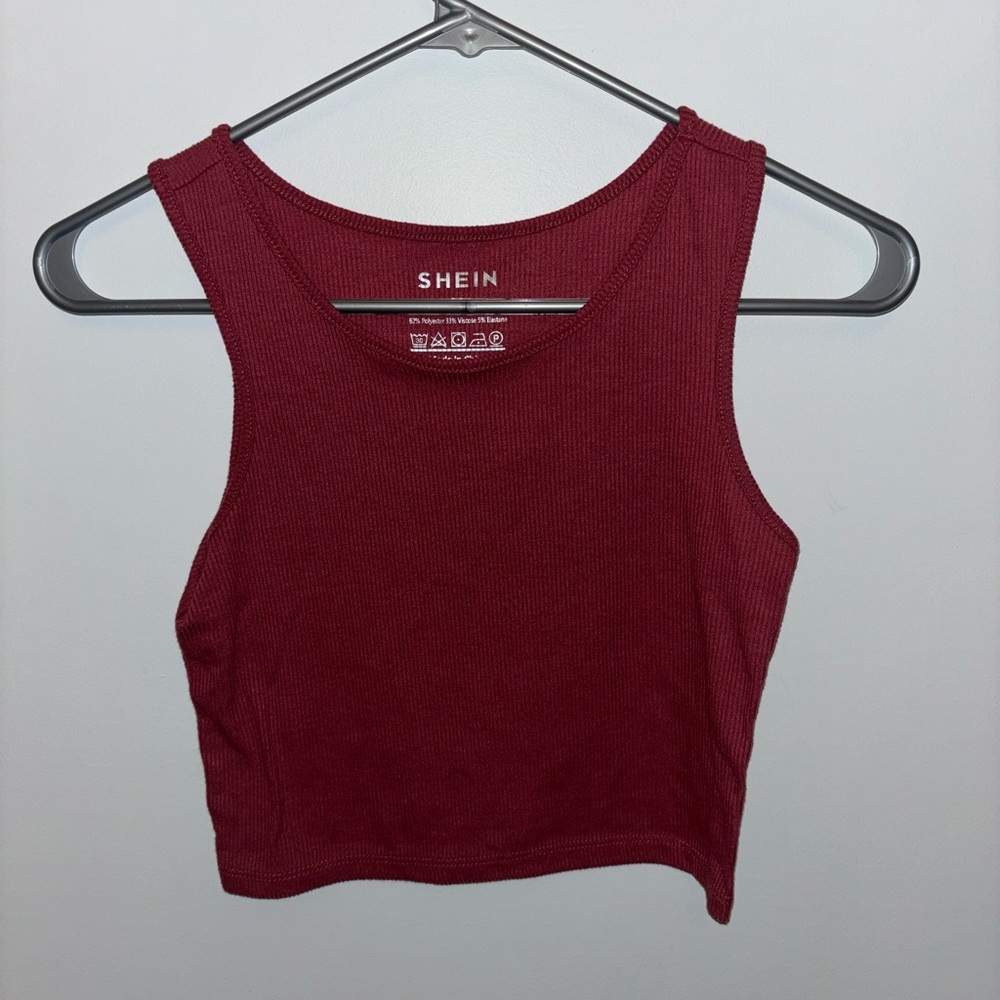 SHEIN Burgundy Crop Top